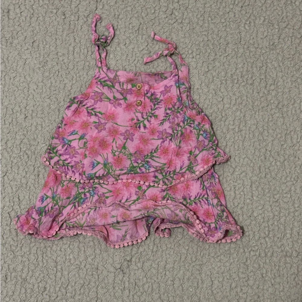 BCBGirls Pink Floral Layered Top